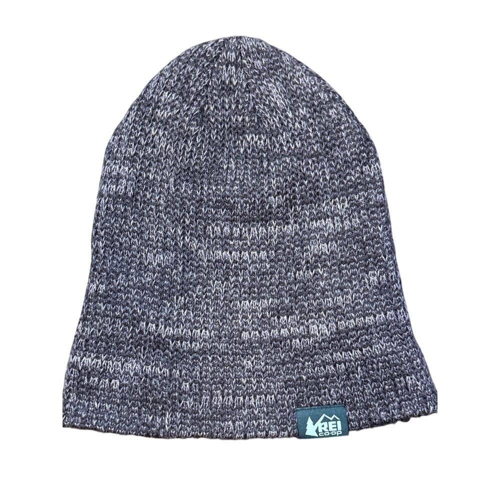 REI Co-op Unisex Wool Blend Beanie Hat One Size Gray Knit Cuffed Winter